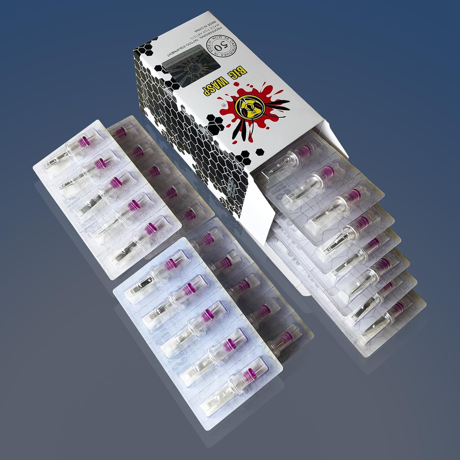 BIGWASP 50pcs Assorted Disposable Cartridge Tattoo Needles Curved Magnum Mixed 7RM 9RM 11RM 13RM 15RM (50pcs #12 Standard RM)