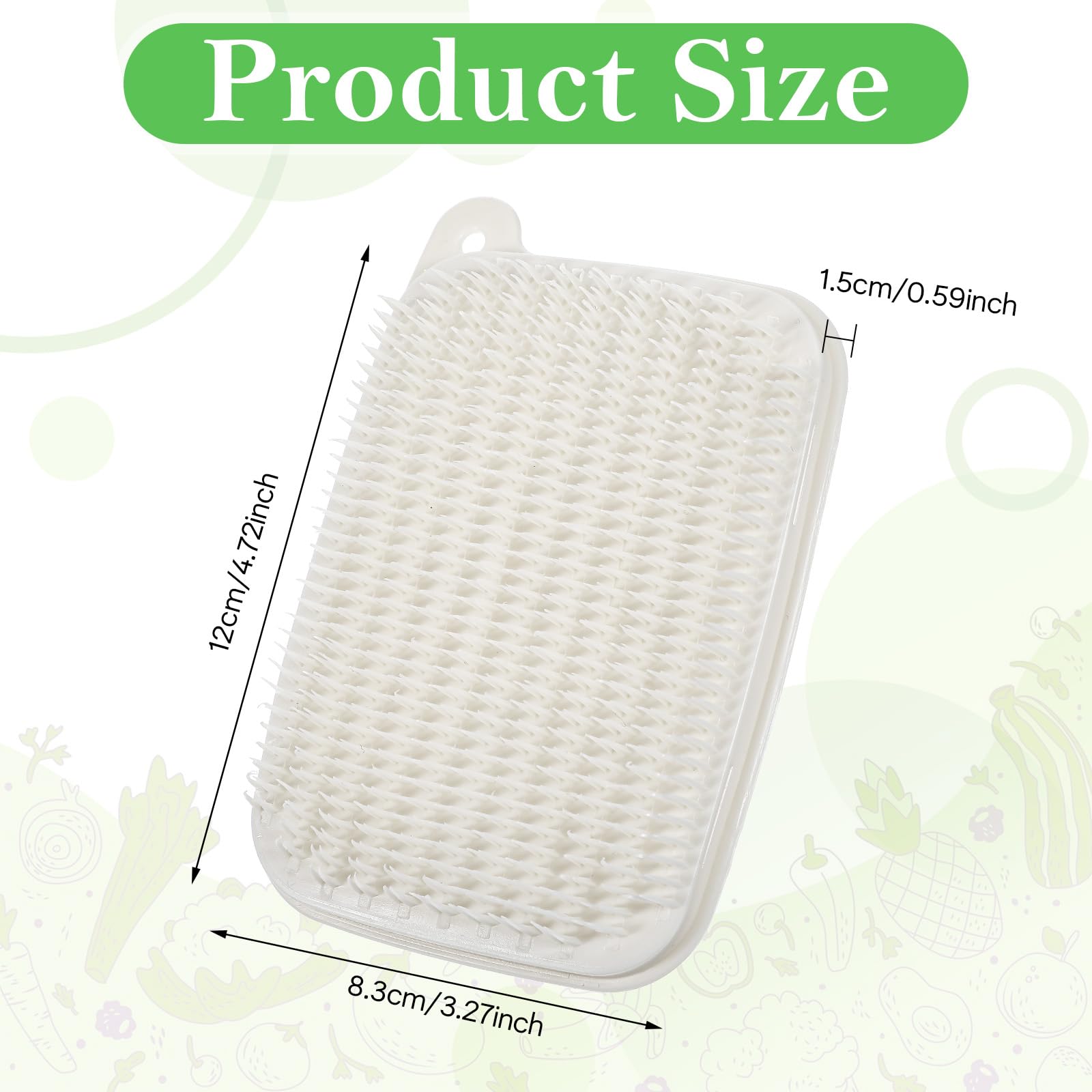 Mabor 2Pcs Vegetable Scrubber Brush for Food, Potato Scrubber Cleaner, Soft Bristle Cleaning Brush for Potato Carrots Lotus Root Fruit