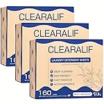 CLEARALIF Laundry Detergent Sheets (480 Loads), Fresh Linen,Great For Travel,Apartments, Dorms,CLEARALIF Laundry Detergent Strips Eco Friendly & Hypoallergenic (Pack of 3)