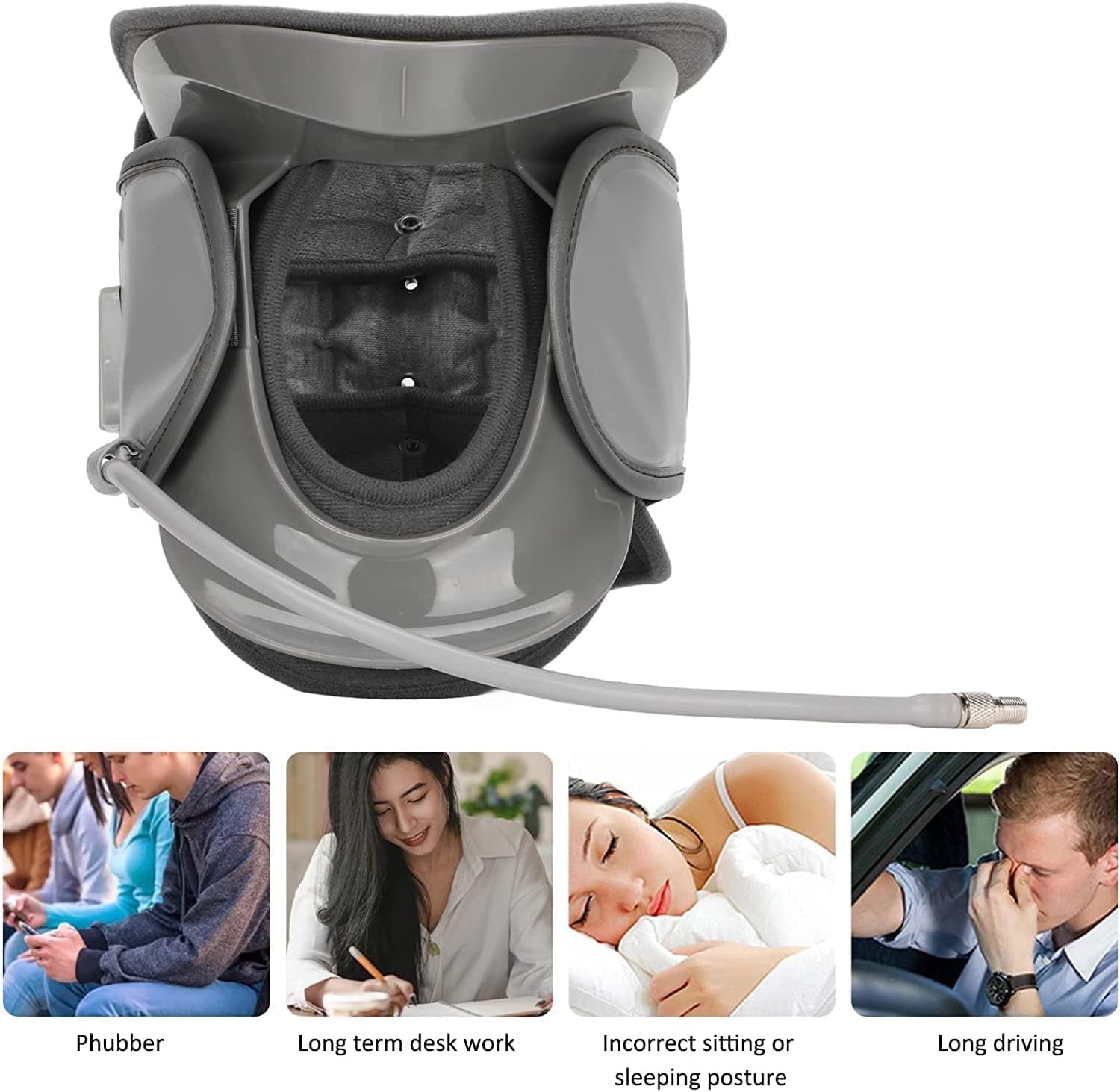 Supporto per Il Collo per Il Dolore al Collo Collare cervicale Dispositivo di trazione ergonomico Tutore per Il Sollievo dal Dolore Dispositivo di Protezione per la correzione dell