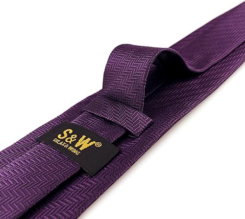 Miniatura 5 de S&W SHLAX&WING Conjunto de corbata de color sólido y pañuelo de bolsillo para hombre