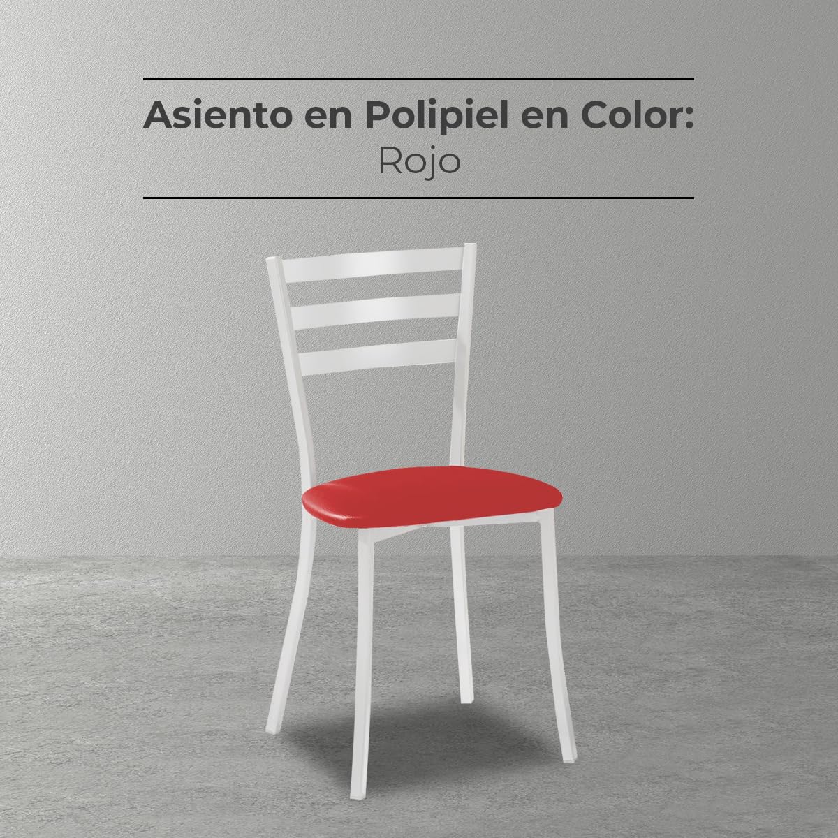 ASTIMESA SCMBLRO Due sedie da cucina, metallo, rosso, altezza della seduta 45 cm