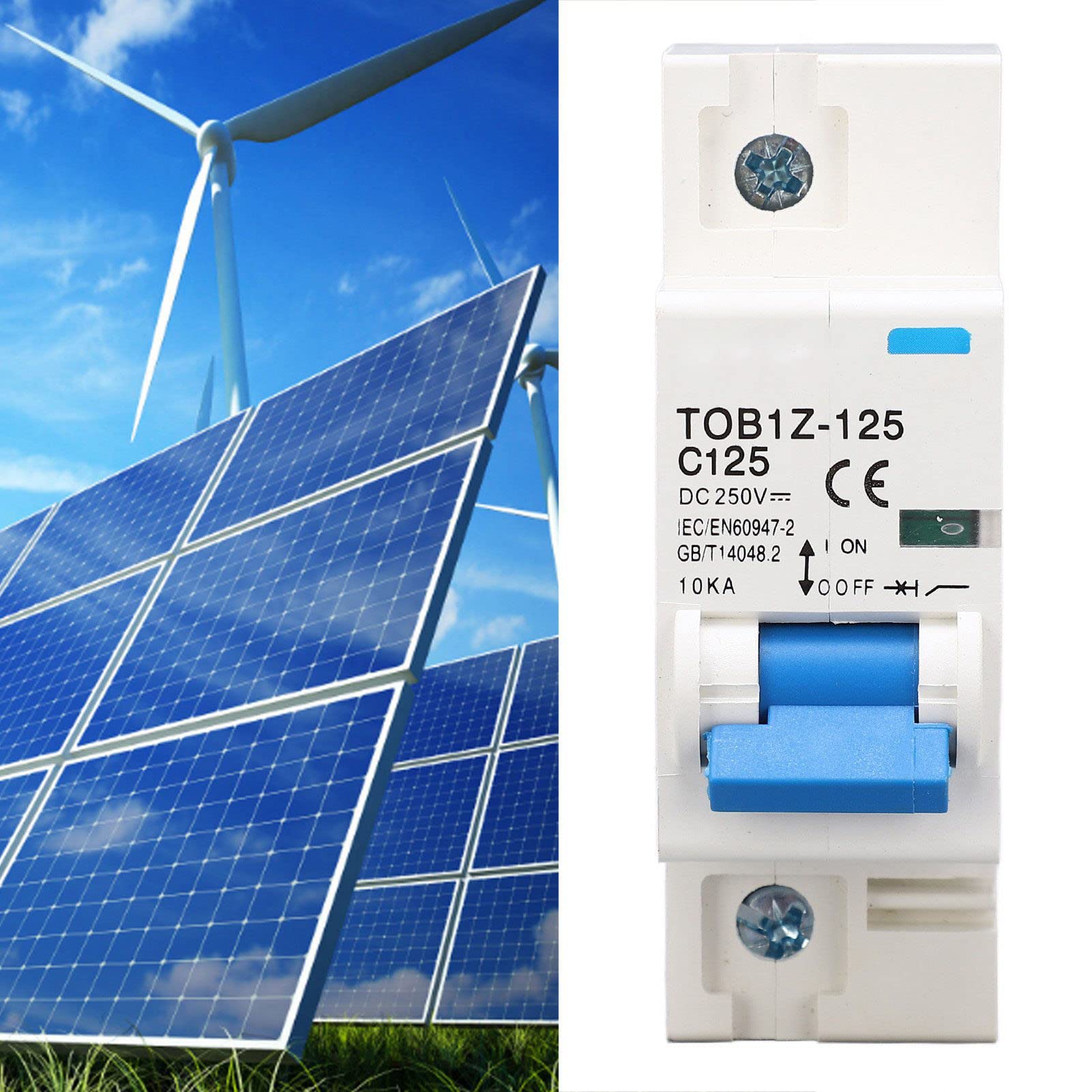 Disyuntor, 125A TOB1Z 125 10KA Capacidad de Conmutación 250V DC Seccionador 1P para Fotovoltaico