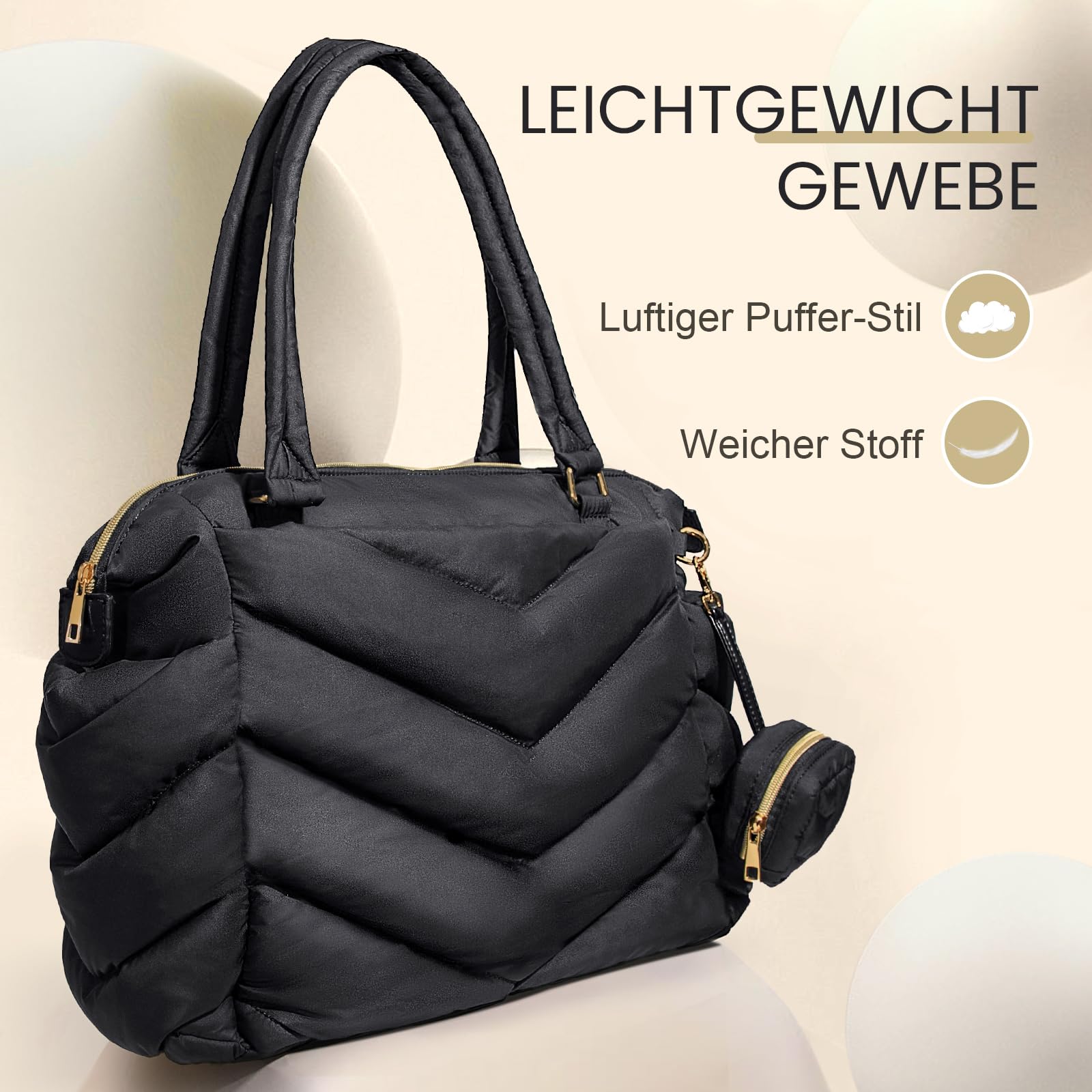 MISS FONG Baby Wickeltasche Wickelrucksack Rucksack Groß, Wickeltasche Kinderwagen Puffer Rucksack Organizer mit Wickelunterlage Schnullertasche mit 10 Taschen für Mama für Unterwegs,Schwarz