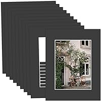 Vista 67 de MBC MAT BOARD CENTER, Paquete de 5 paspartús negros de 4x6 para fotos de 3x5, corte biselado, libre de ácido, grosor de 4 capas