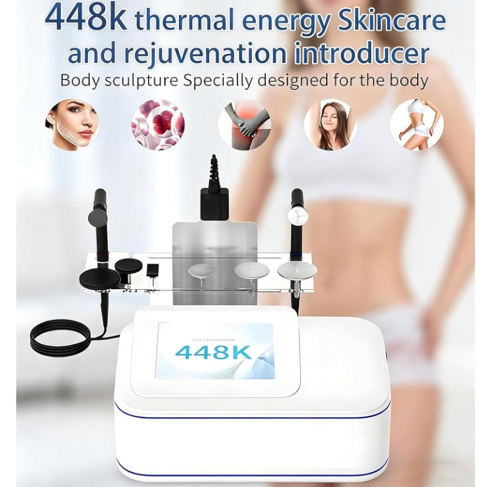 Sistema Di Lifting Facciale Dimagrante Per Il Corpo Di Bellezza RF Ad Alta Frequenza 448K, Dispositivo Rilassante Per Massaggiatore Per Fisioterapia Per Sollievo Dal Dolore A Riscaldamento Profondo