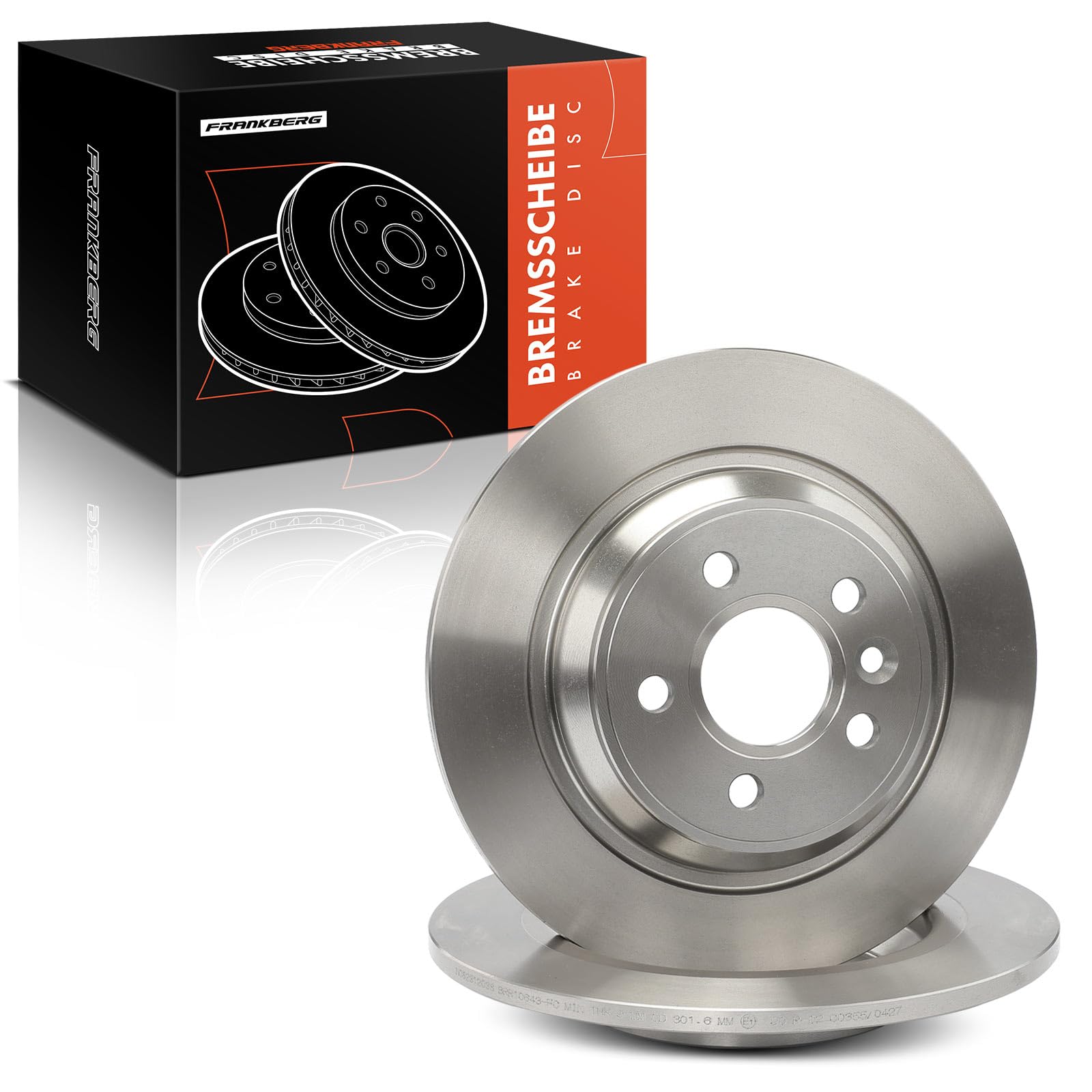 Frankberg 2 discos de freno para eje trasero compatible con S60 II 134 1.5L-3.0L 2010-2018 S80 II 124 1.6L-4.4L 2006-2016 V60 I 155 157 1.5L-3.0L 2010-2018 Reemplazo # 30769059