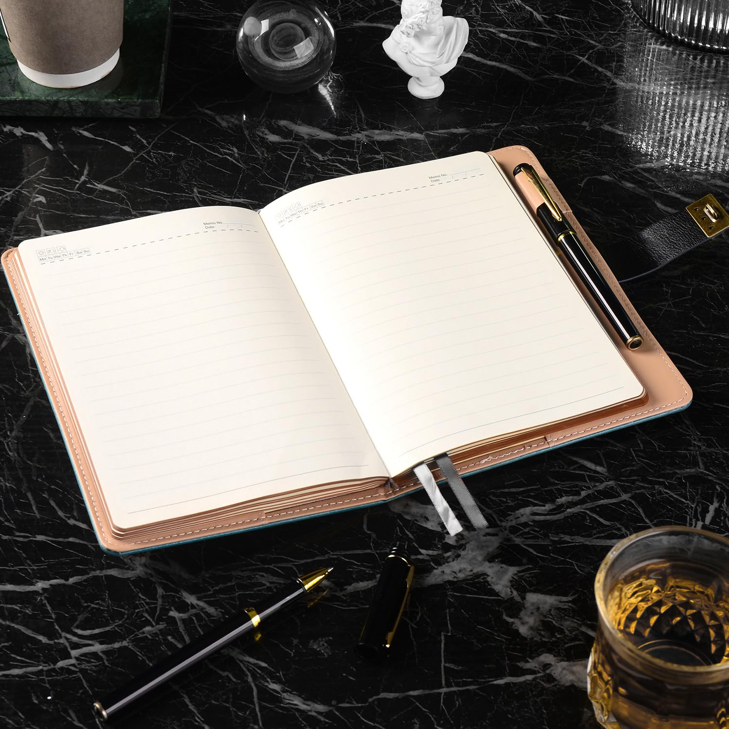 Amazon.com: ZXHQ 鎖日記附筆, A5 規則224 頁PU 皮革日記本附鎖