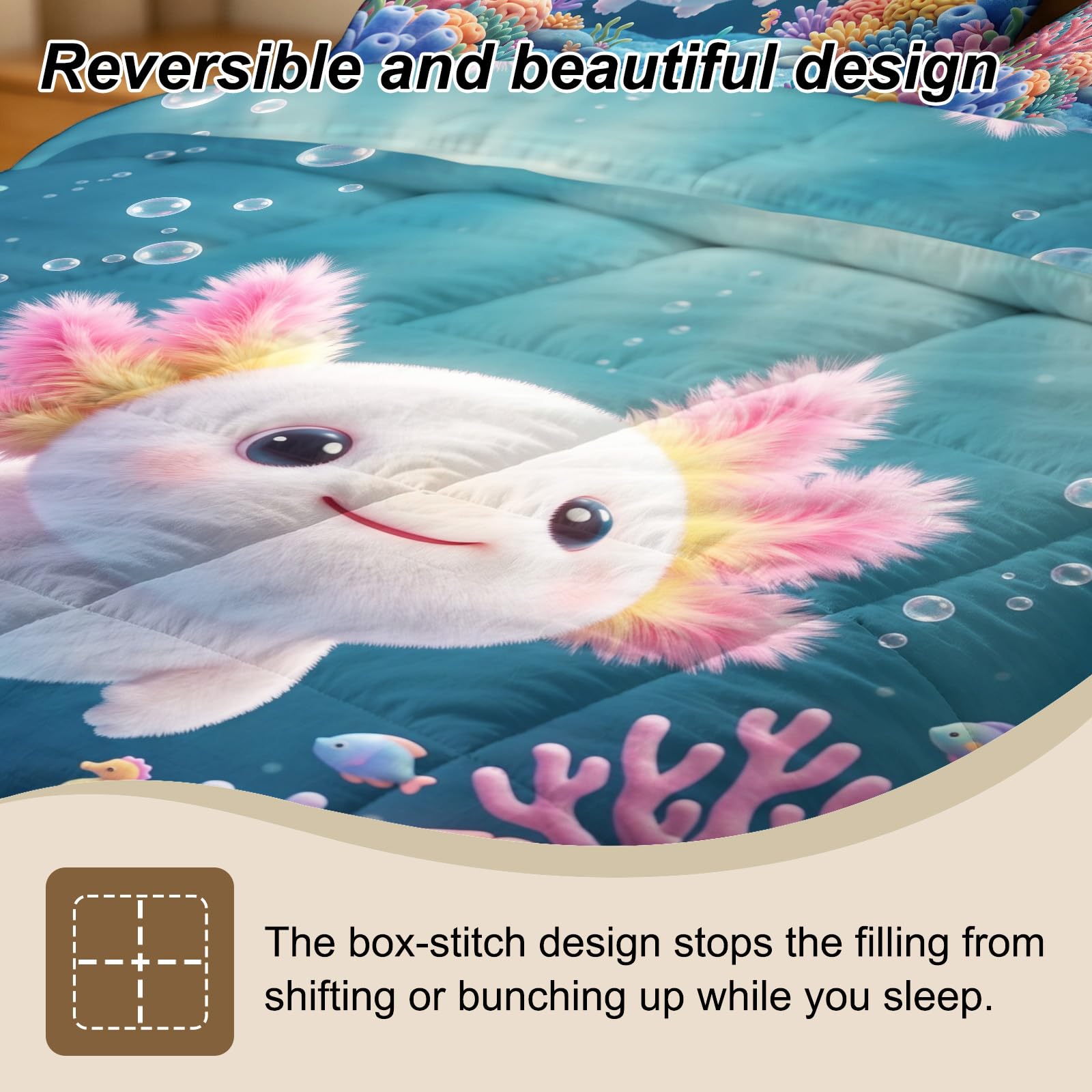Generisch 4 Jahreszeiten Bettdecke 260 x 240 cm, Wende Cartoon 3D