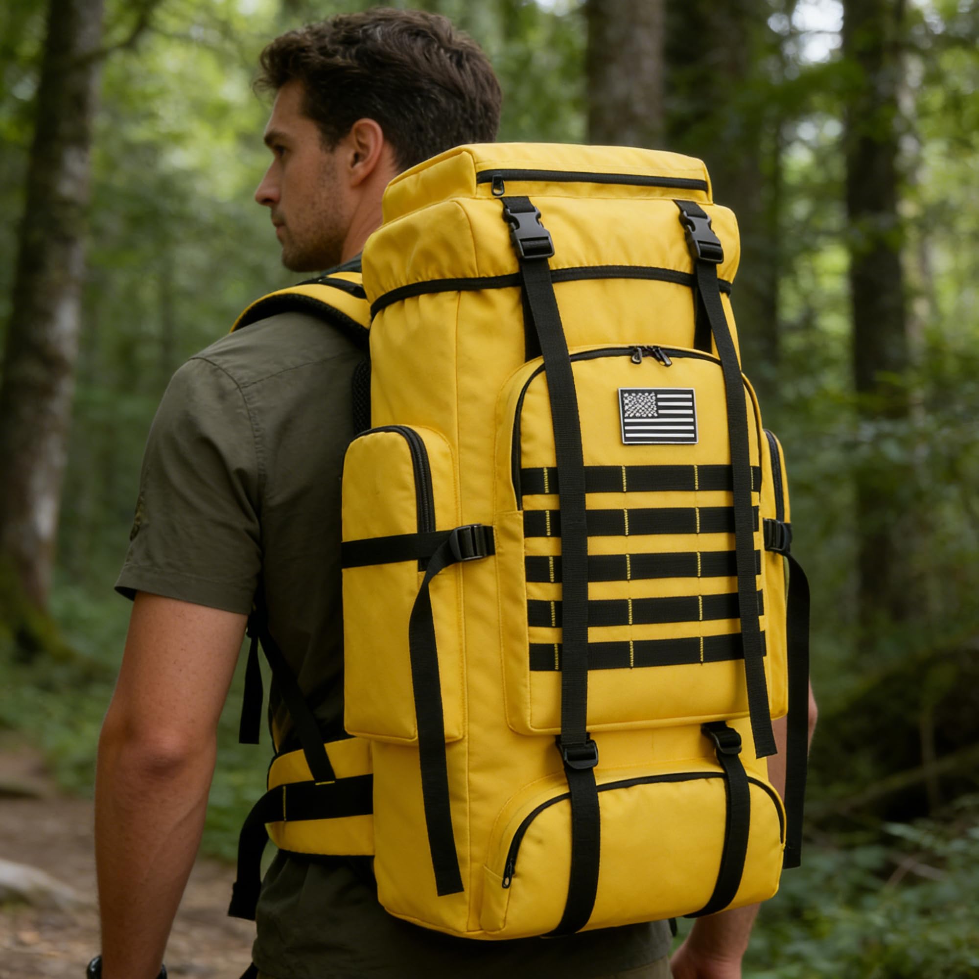 Wanderrucksack für Herren, 70 l/100 l, Camping-Rucksack, Militärrucksack, Molle-Rucksack, 3 Tage Assault Pack zum Klettern