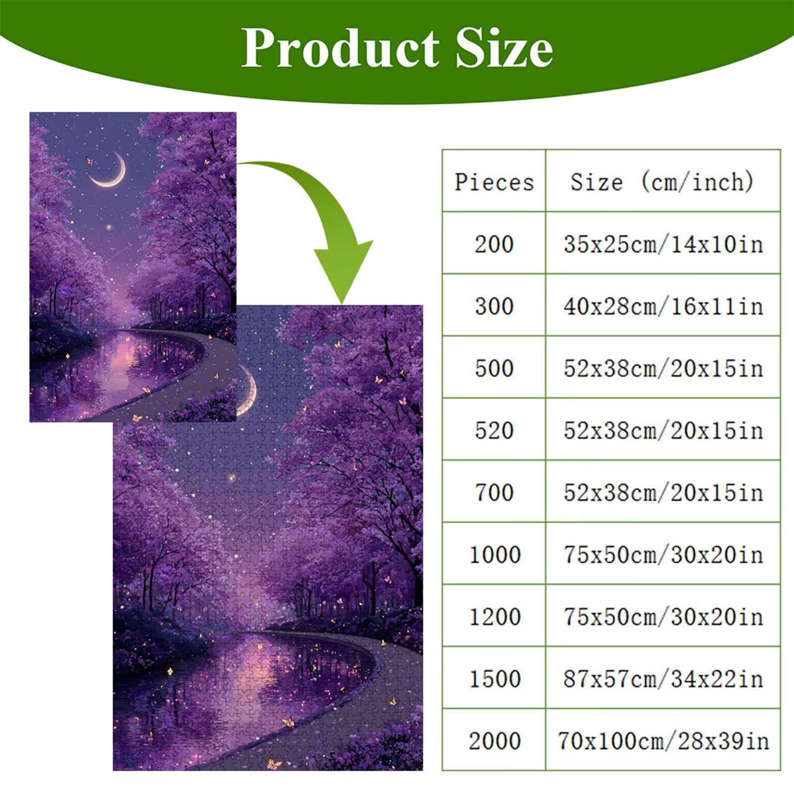 Puzzle 2000 elementów - Gwiaździste niebo i księżyc - Trwałe drewniane puzzle z literami na plecach - 75 x 105 cm - Kreatywne hobby bez kurzu - Artykuł kolekcjonerski i 14 lat w górę P3#1126