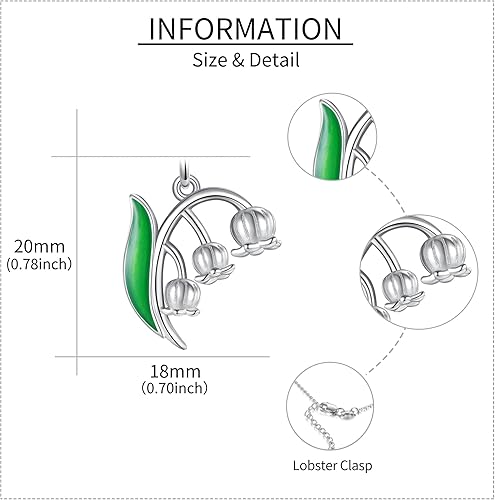 Miniatura 5 de MONGAS Forget Me NotLily of the valleyHibiscus Necklace Sterling Silver Flower Pendant Necklace Flower Jewelry Gifts for Women