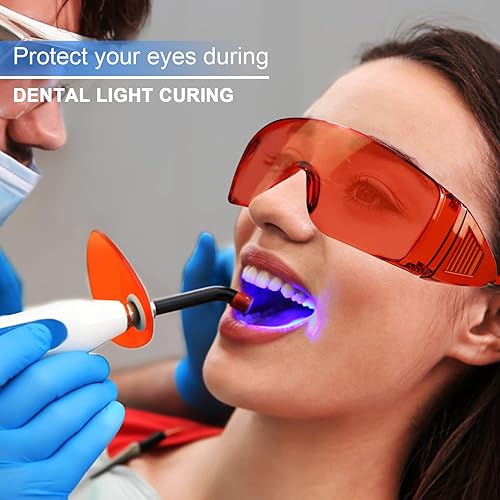 Miniatura 2 de EZGO Gafas de seguridad para laboratorio dental, gafas antivaho para protección de ojos, gafas de seguridad para blanquear los dientes, luz de curado