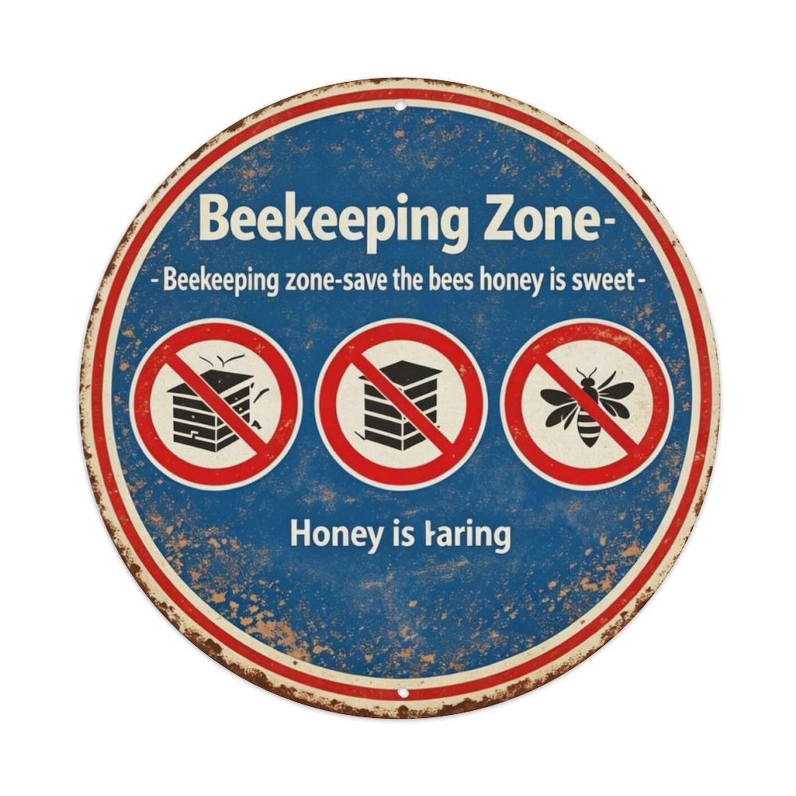 Beekeeping Zone Metal Tin Sign Plaque