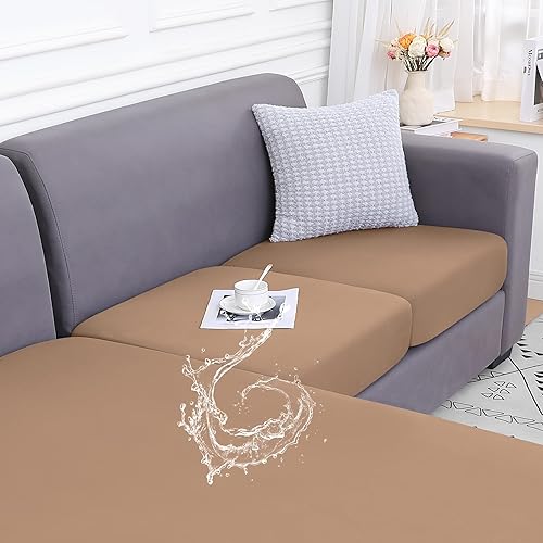 smiry Fundas de cojín impermeables para sofá, fundas elásticas de cojín de repuesto, funda de asiento suave, protector elástico de muebles para