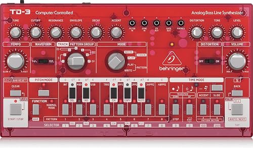Behringer TD-3-SB Analog Bass Line Synthesizer with VCO, VCF, 16-Step Sequencer, Distortion Effects and 16-Voice Poly Chain - 1