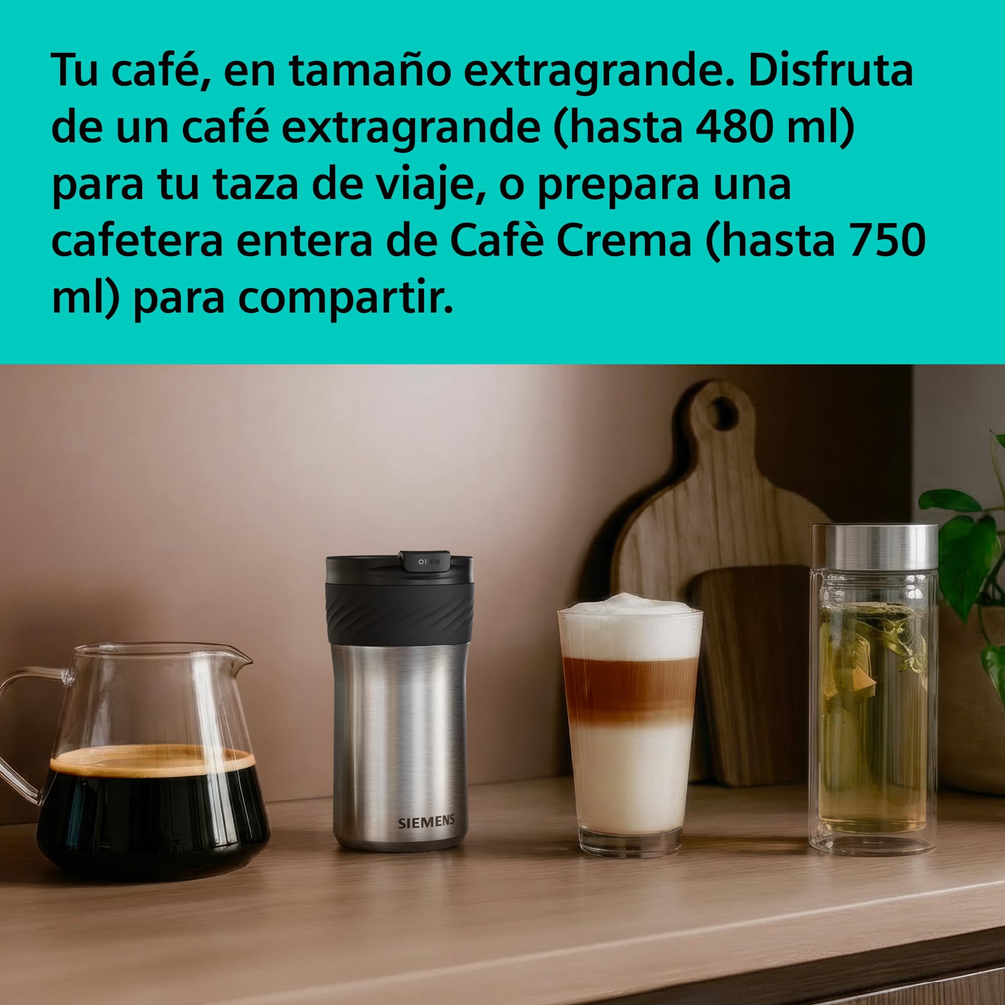 SIEMENS, Cafetera Superautomática, EQ700 iAroma, pantalla táctil, Cold Brew y Slow Brew, App Home Connect, morning haze, TP725E01