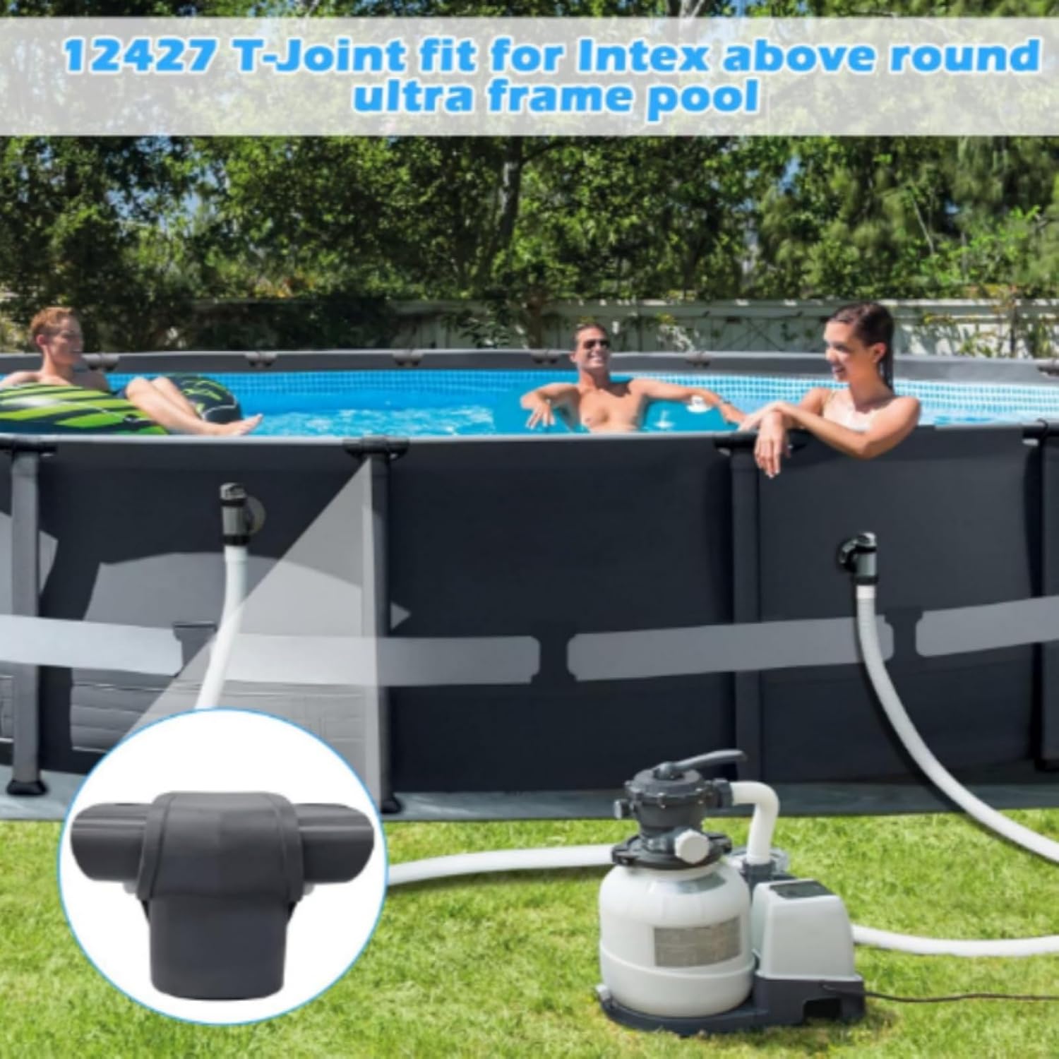 12427 T-Joint Leg & Beam for Intex Ultra Frame Pools | Replacement Part 12427A | D-Shape Cross Section | Fits 15'x48", 16'x48", 18'x52", 20'x52", 24'x52", 26'x52"