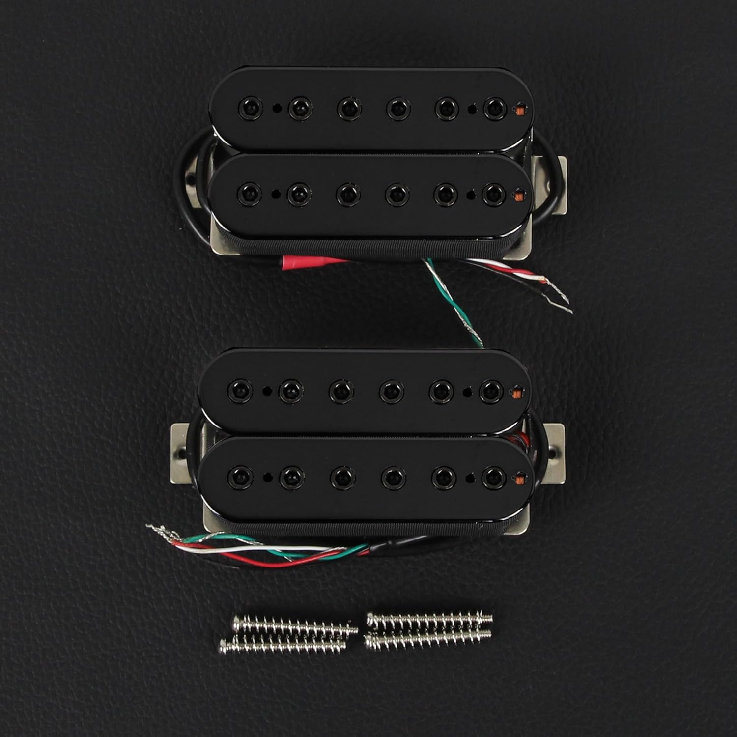 FLEOR Neck+Bridge Pickup Set Ceramic Double Coil Humbucker Pickups for Electric Guitar Pickup Replacement-Black