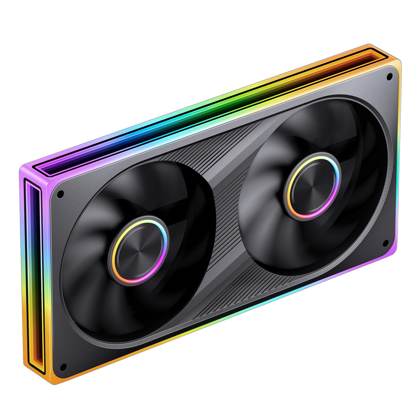 JONSBO ZE240B Ventilateur pour PC, cadre unique 2 x 120 mm, 28 mm d'épaisseur, noir
