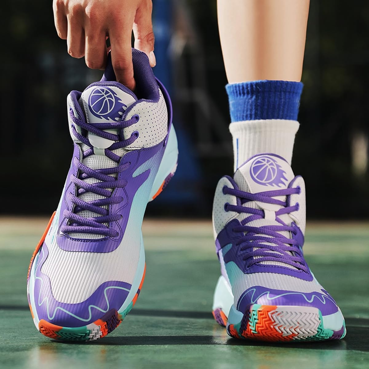 Mens High-top Basketball Shoes, Youth Fashion Basketball Sneakers, Non Slip Basketball Trainers Sports Shoes for Men Walking Shoes Indoor and Outdoor