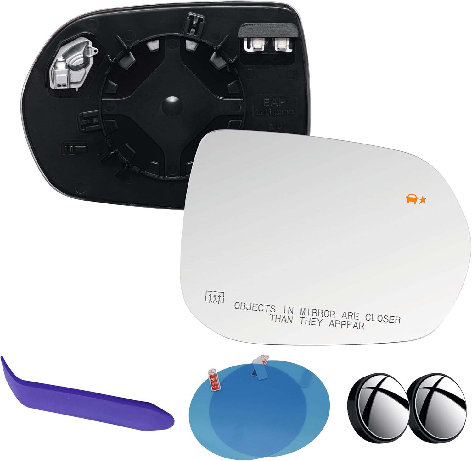 EAP Passenger Side Mirror Glass Compatible with GMC Terrain 2025-2026 Acadia 2024-2026, Chevrolet Equinox 2025-2026 Traverse 2024-2026, Buick Enclave 2025-2026, Heated With Blind Spot