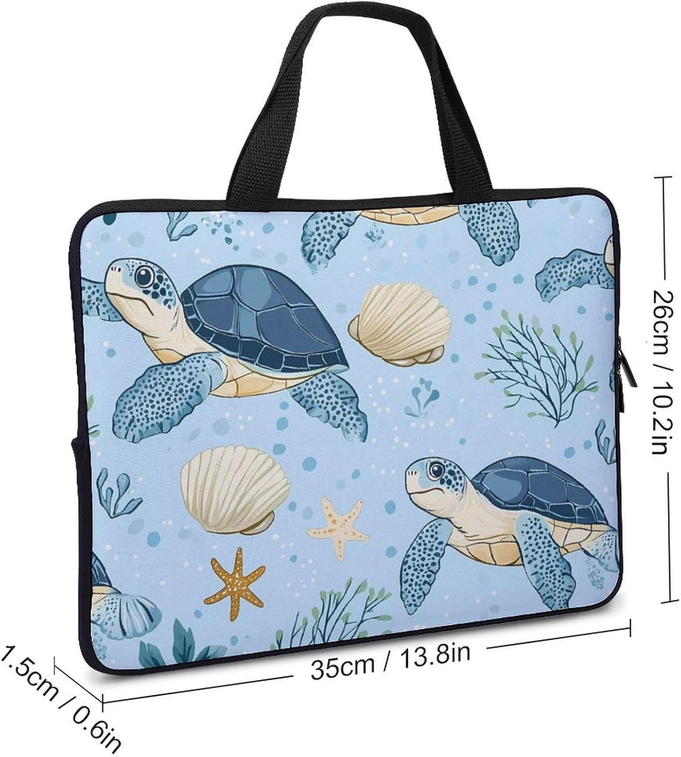 Sea Turtle Laptop Bag Lightweight Computer Bag Carrying Case for Work Business
