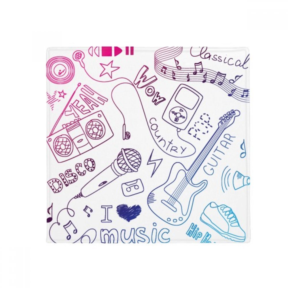 Tapis de casque musique multicolor 60x60cm et tapis de sol anti-derapant cuisine