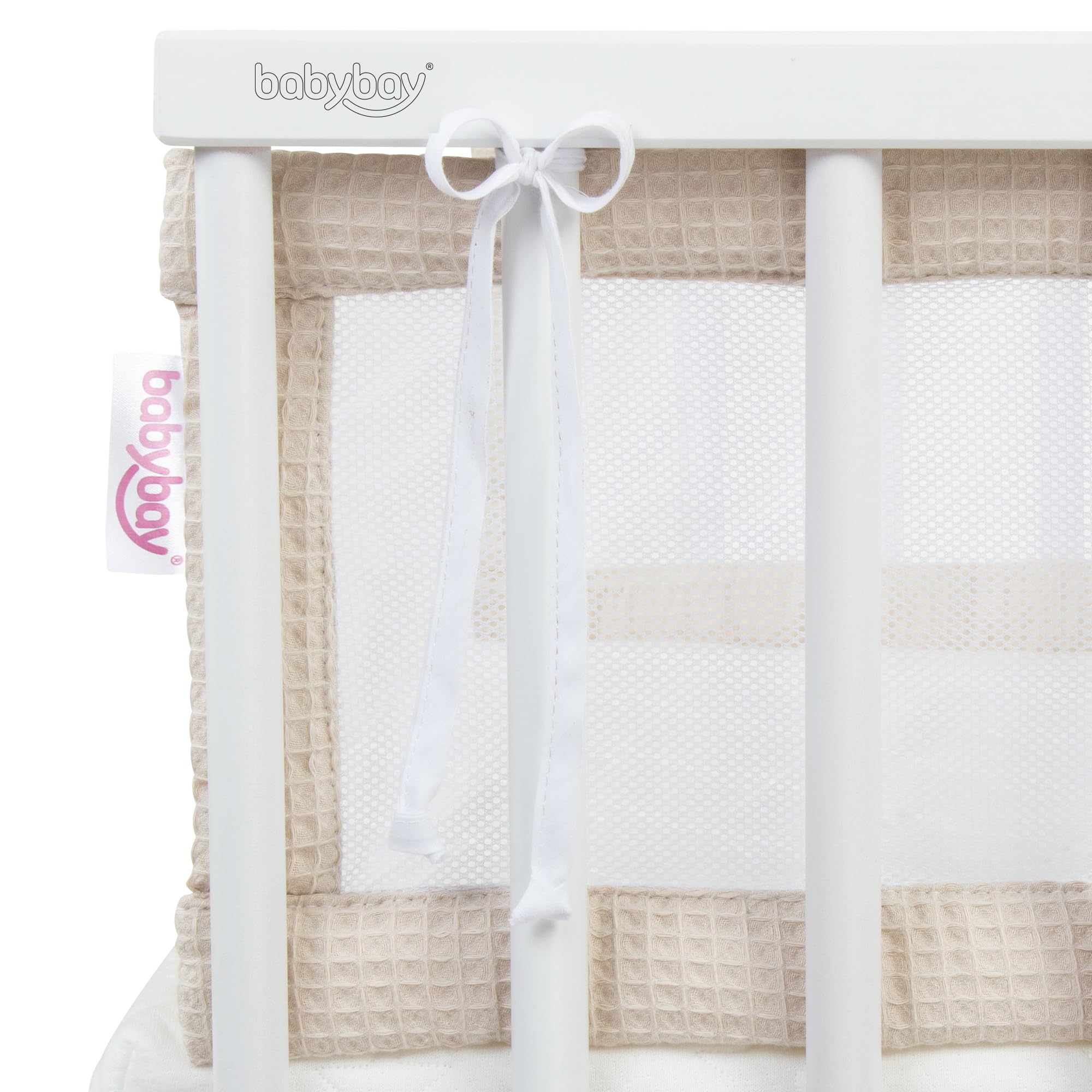 babybay Tour de lit en maille gaufrée compatible avec le modèle Boxspring XXL, sable