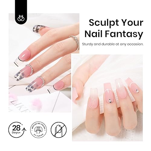 Miniatura 4 de Beetles - Gel de uñas de polietileno sin hema, 2.16 oz, gel de extensión de uñas transparente que fortalece naturalmente el arte de larga duración,