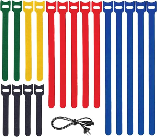 Miniatura 7 de BALABALA 200 piezas de bridas reutilizables para cables de sujeción de 4+6+8+10 pulgadas, organizador de cables, envoltura de cable, negro Negro