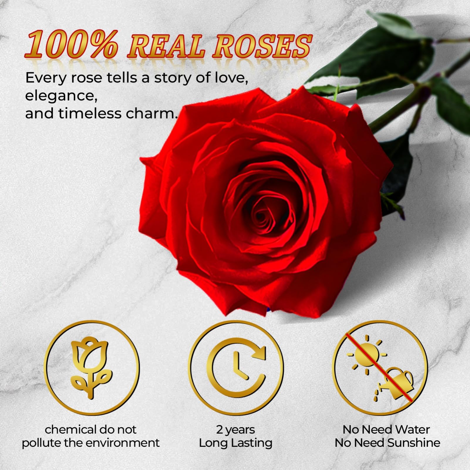 Vryblos Forever Red Roses In Heart Box - 16 Preserved Real Roses Gift For Her - View #8