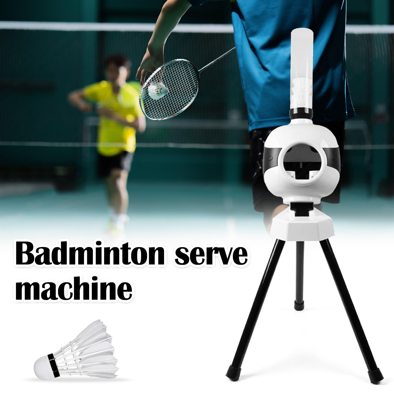 Macchina per Servire Badminton, Macchina per Allenamento per Badminton Macchina per Servire Volano mit 6 Badminton Macchina per Palline da Badminton per Allenamento Solista, Capacità di 20 Palline