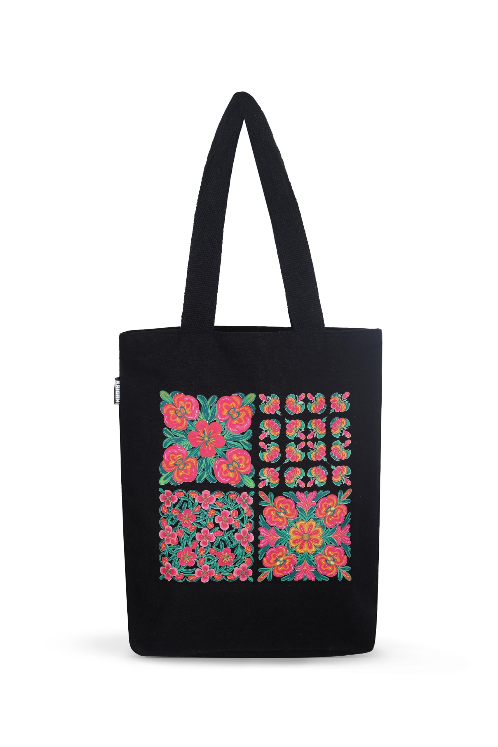 Canvas Cotton Tote Bag With 4 Blocks Design for Women Versatile Shopping Office & Travel