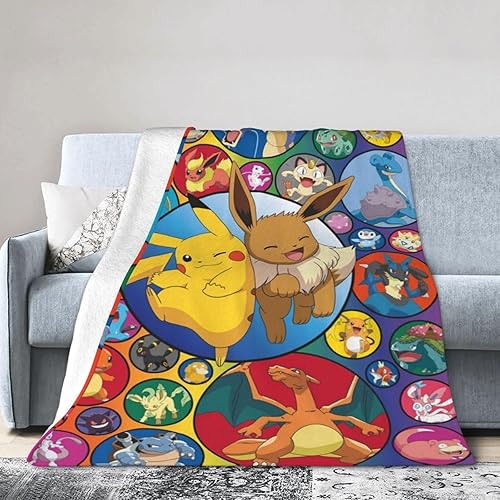 Miniatura 2 de Manta de dibujos animados ultrasuave de anime, regalo para niños y adultos, manta de franela polar acogedora y cálida para sala de estar, sofá cama