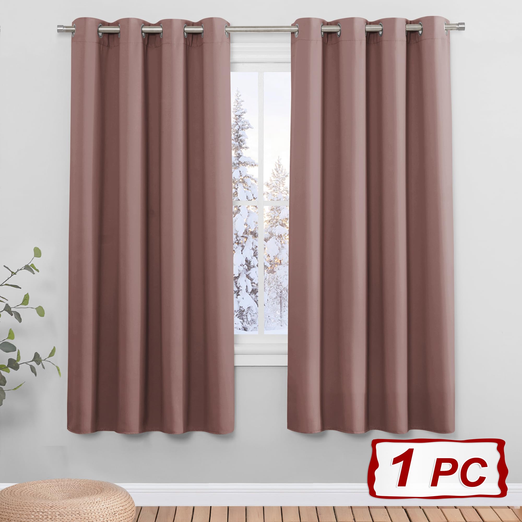 PONY DANCE Tenda Oscurante Camera da Letto Moderne Tende Termiche Isolanti per Soggiorno Blackout Curtain per Porta Interna 1 Pezzo L 140 x A 180 cm, Rosa Selvatica