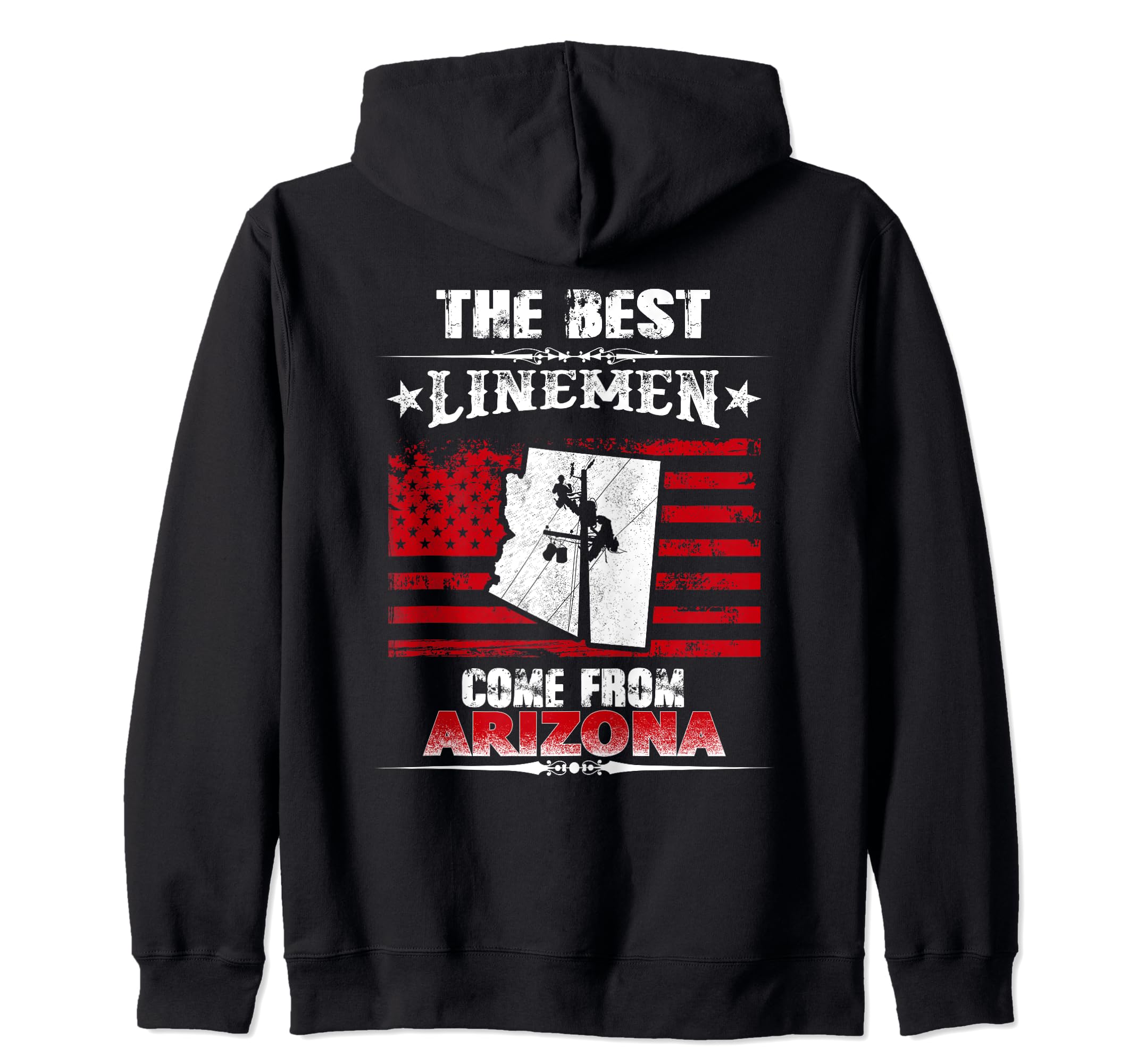 The Best Linemen Come From Arizona Lineman Zip Hoodie, Black - Image 2