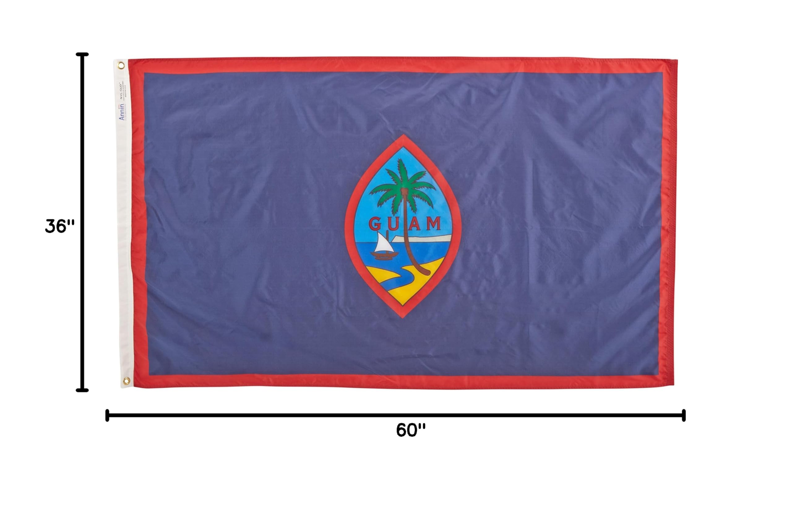 Bandiera Guam 3x5 Piedi In Nylon Resistente - Annin - Prodotta In USA - 3