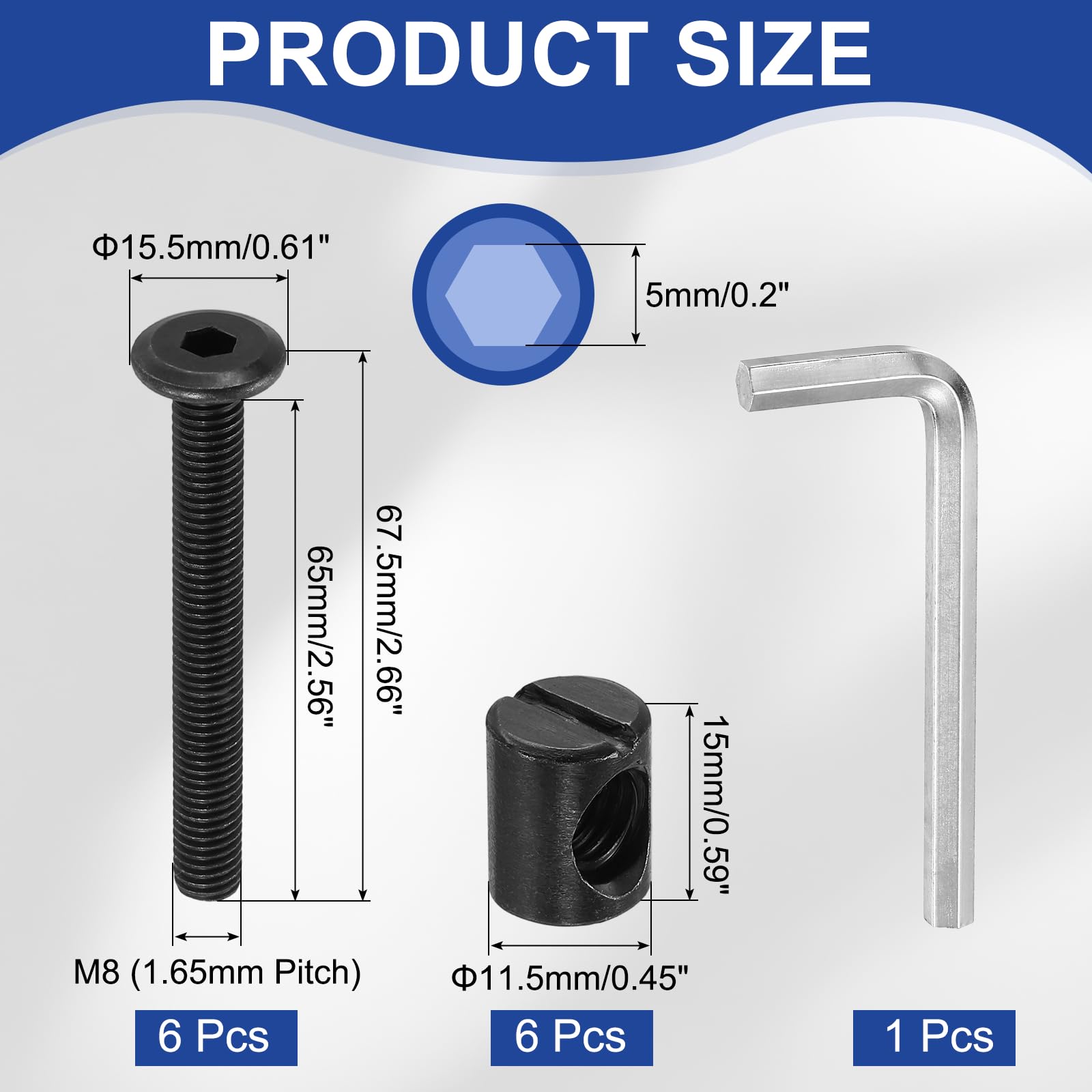 PATIKIL Furniture Bolt Nut Set - Image 2