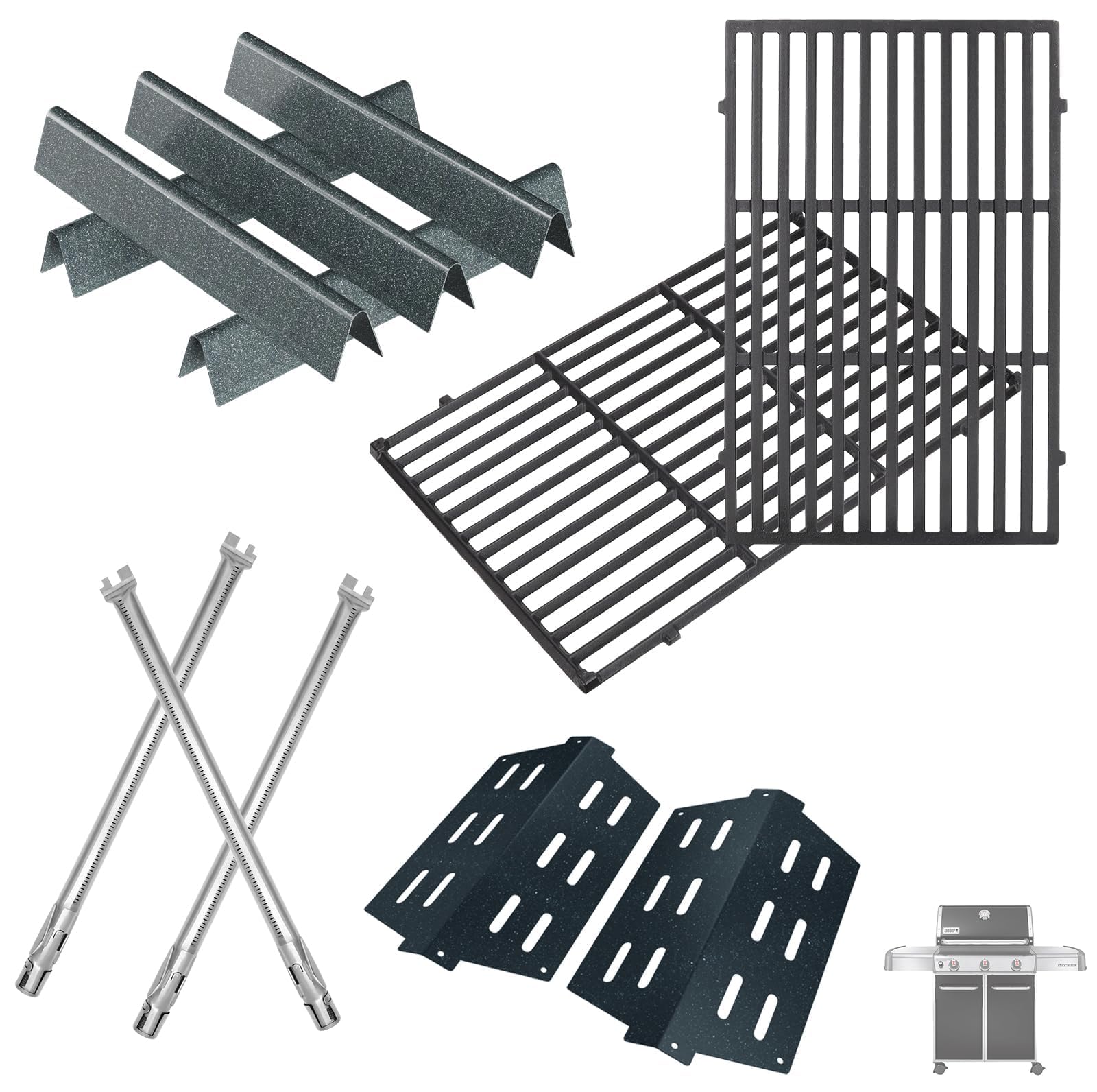 Barres 7621 et grilles 7524 en acier durable pour Weber Genesis 300