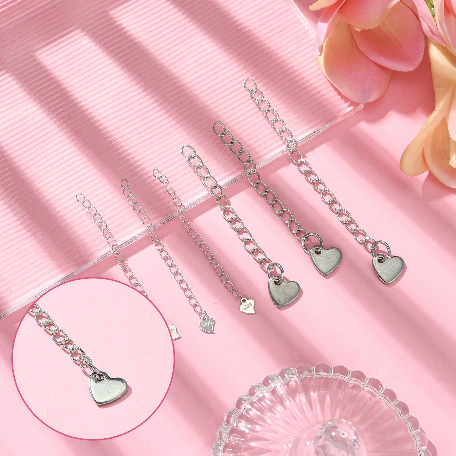 5 Ciondoli Cuore In Acciaio Inox 304 Per Bigiotteria Fai Da Te | 12x12,5 Mm Con Foro 3 Mm