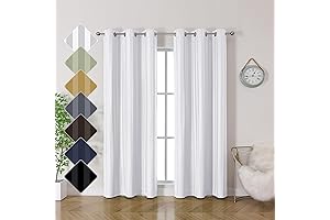 OVZME Kay Greyish White 72 Inch Blackout Curtains