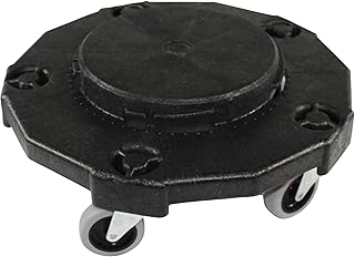 Genuine Joe GJO11586 Trash Receptacle Round Black Dolly