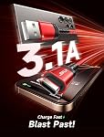 JSAUX USB C Cable, [2-Pack, 6.6FT] 3.1A Type C Cable Fast Charge, USB to USB C Braided Cord Compatible with iPhone 17 Pro Max/iPhone 16&15 Series, Samsung Galaxy S26 S25 S24 S23, PS5 Controller-Red