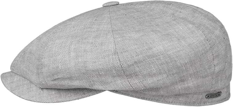 Stetson Hatteras Classic Linen Flat Cap Women/Men Light Grey