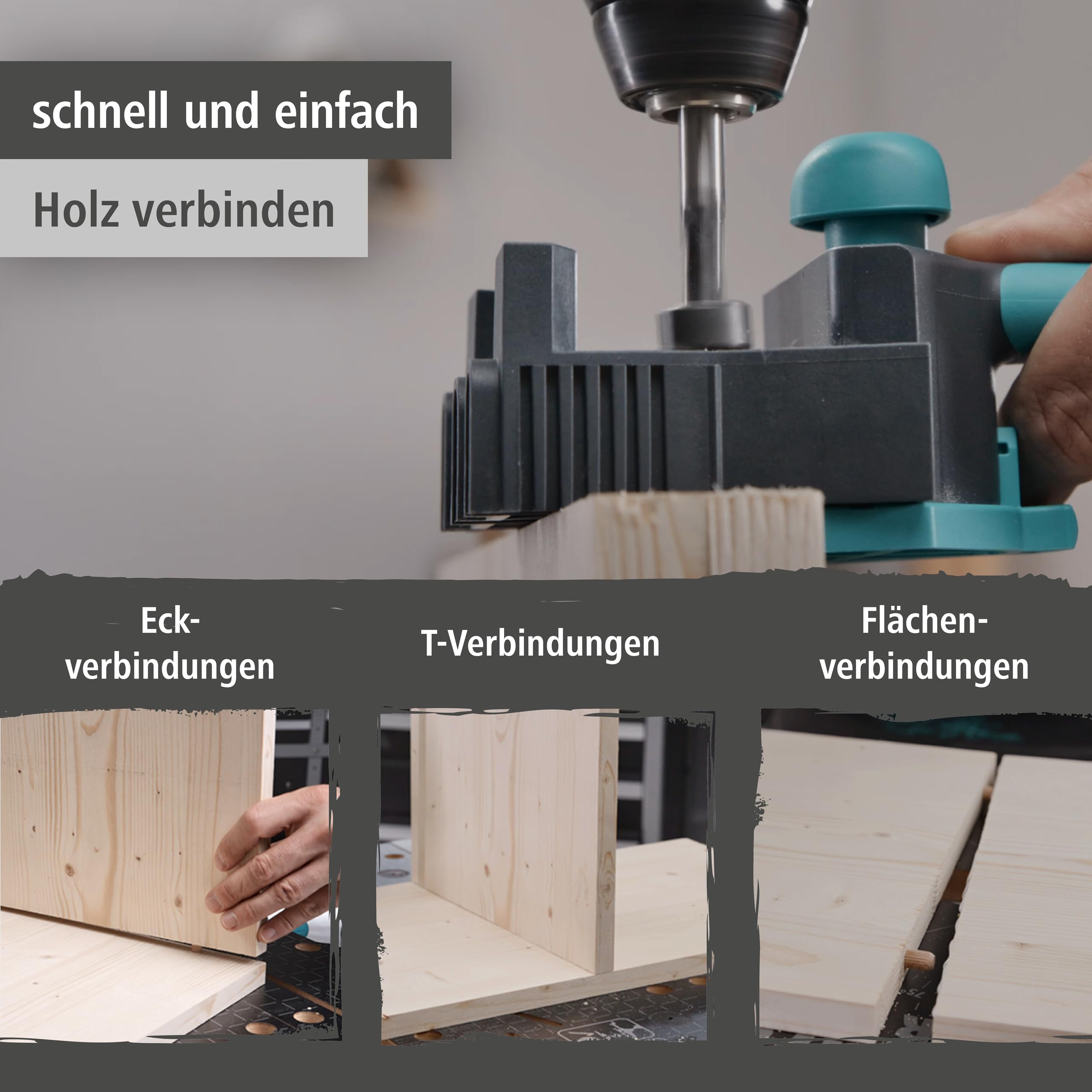 wolfcraft Projekt-Set Dübelverbindungen - Meisterdübler & Holzspiralbohrer