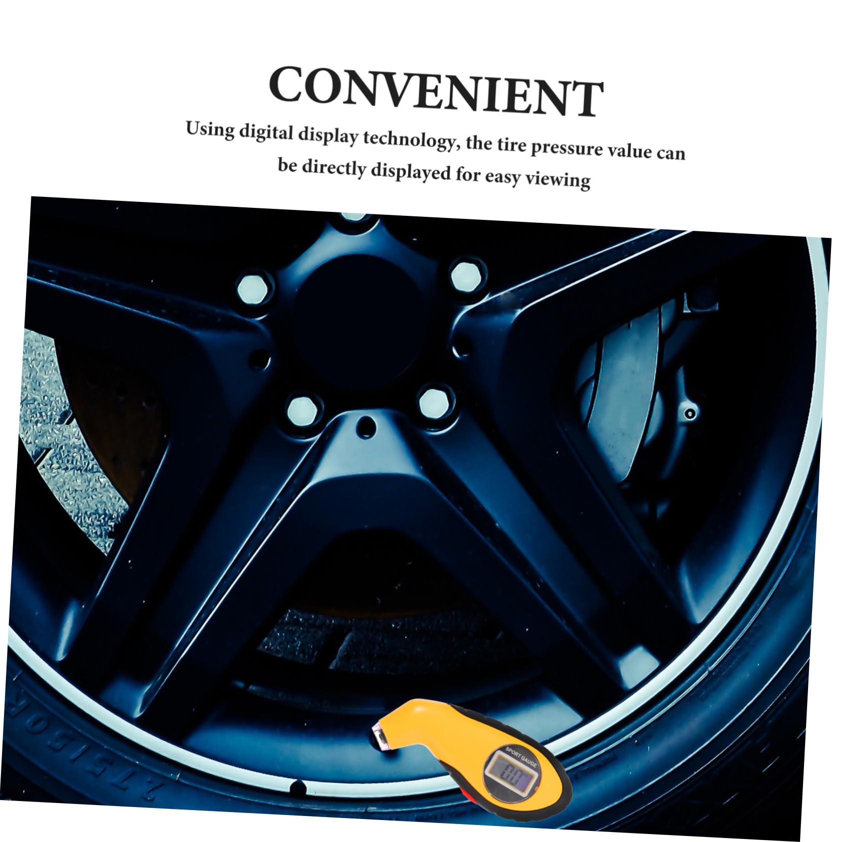 ULTECHNOVO 5 Pièces Manomètre De Pression Des Pneus De Voiture Jauge De Pneu De Voiture Jauge De Profondeur De Bande De Roulement De Pneu Dispositif De Test De Voiture Numérique Manomètre