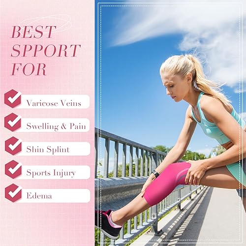 Miniatura 5 de 12 pares de mangas de compresión de pantorrilla para mujer, manga de compresión sin pies, manga de compresión sin pies, mangas elásticas de