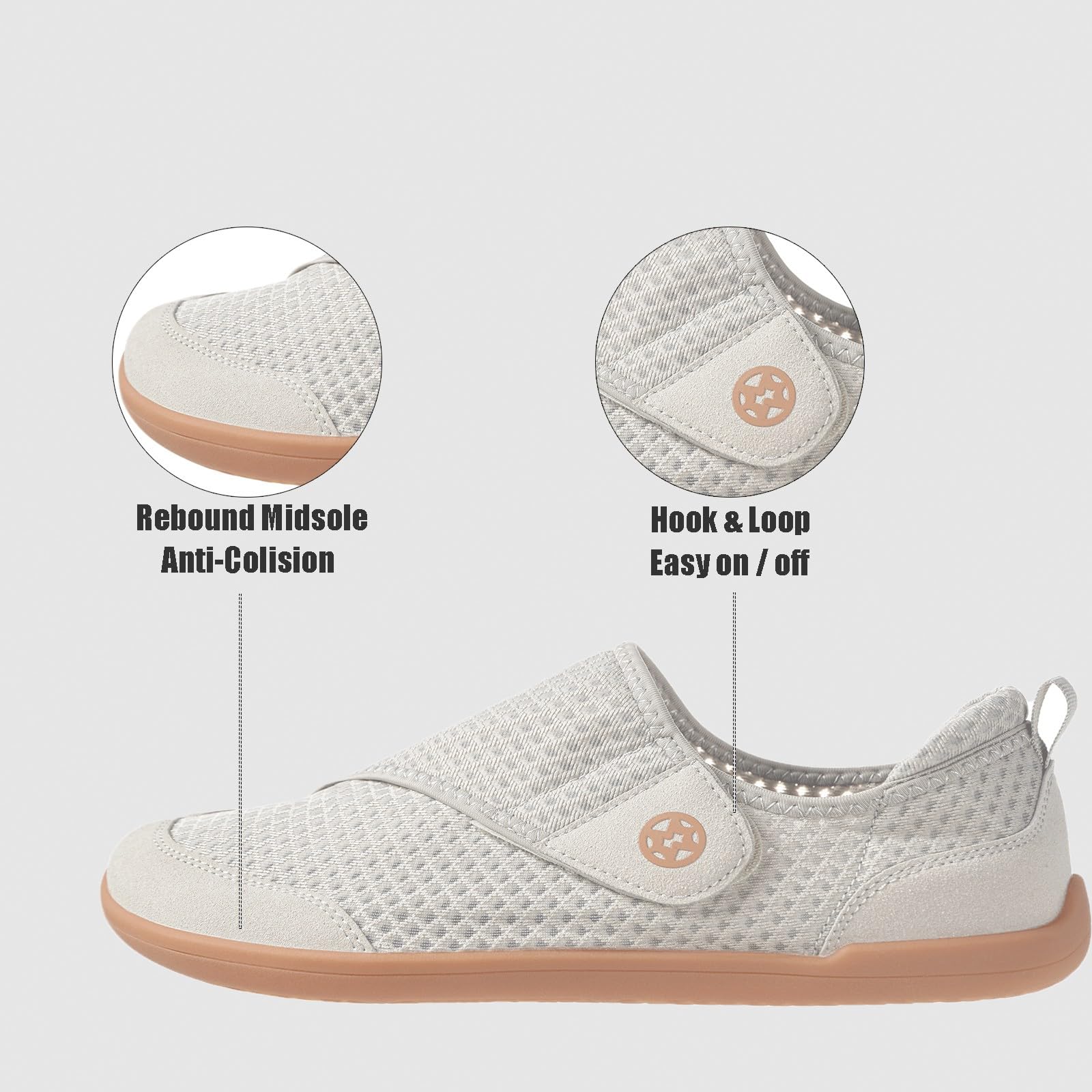 Zapatos Diabeticos para Mujer Hombre Extra Anchas Transpirables Ligero Antideslizante Ajustable Cómodo ortopédicos Zapatillas para Caminar Calzado Edema Artritis Ancianos Persona Mayor - 4
