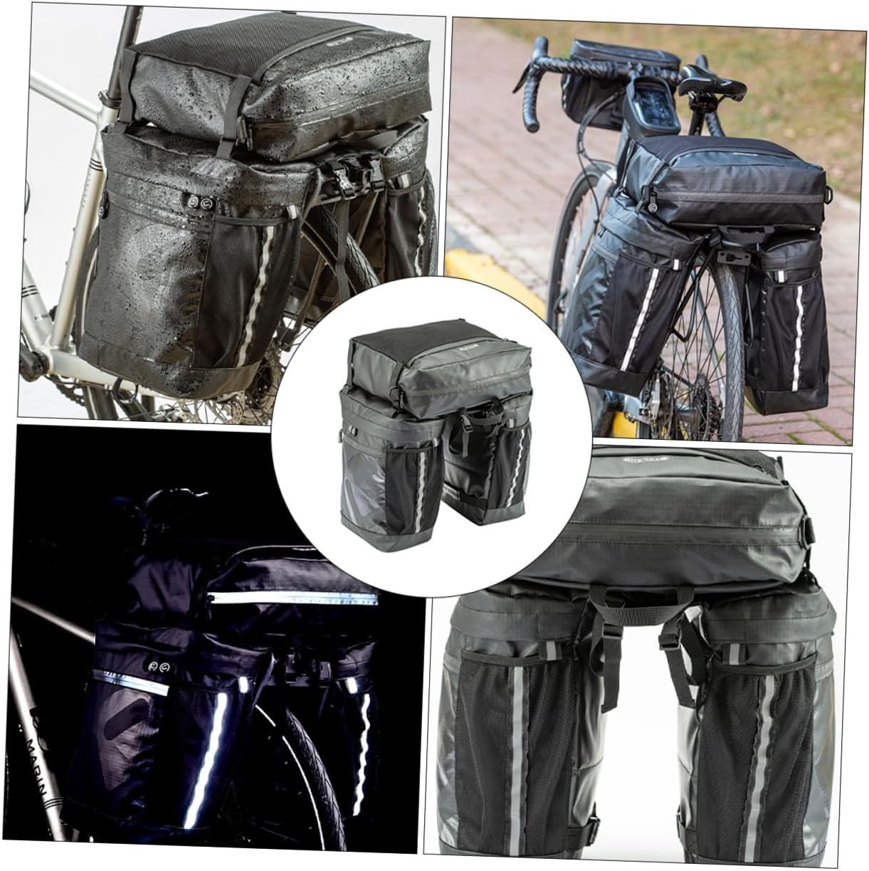 Mountain Bike Carry Bag 50l Waterproof Rear Seat Shelf Pannier Cycling Saddle Bag for Long-distance Travel